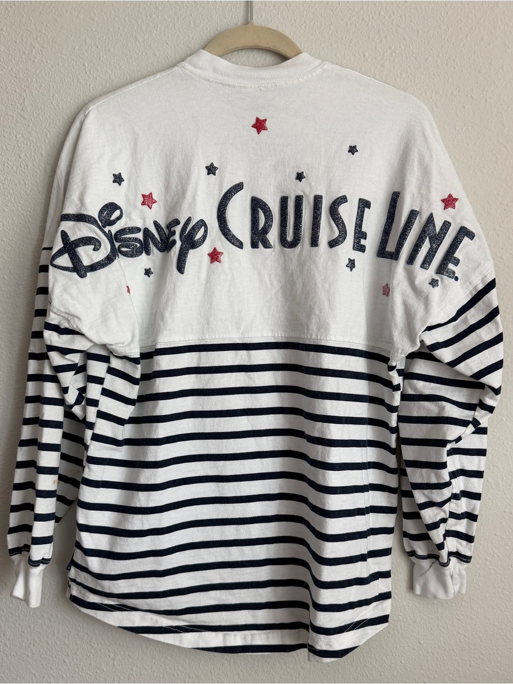 Disney Cruise Line Spirit Jersey Sweatshirt | White with Navy Stripes